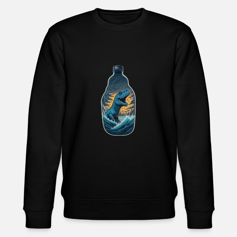 T Rex Dinosaurier Flasche - Stanley/Stella Unisex Bio-Sweatshirt CHANGER  - Schwarz