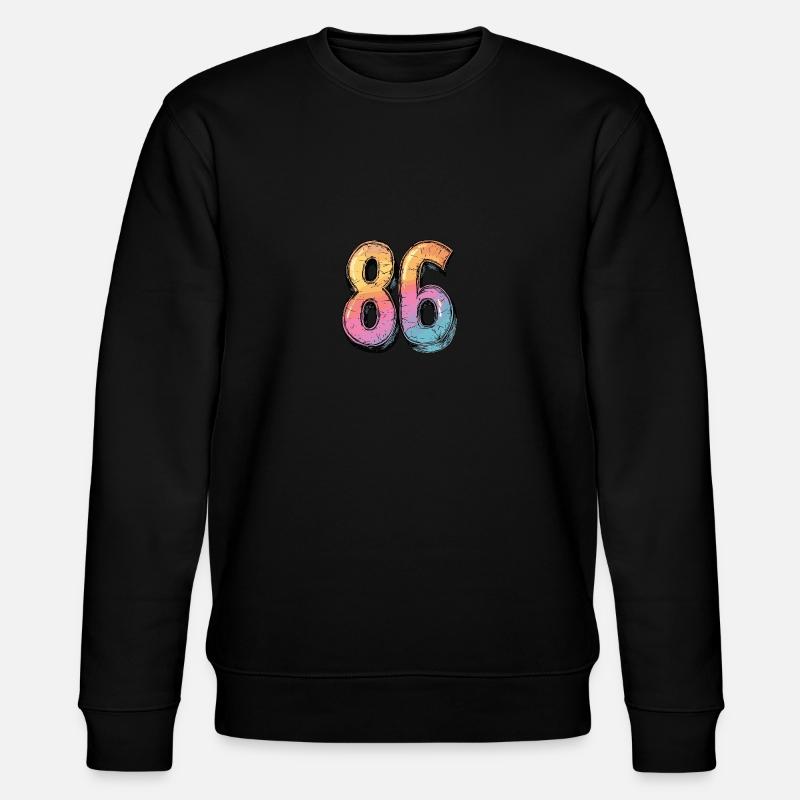 86 Zahl Comic - Stanley/Stella Unisex Bio-Sweatshirt CHANGER  - Schwarz