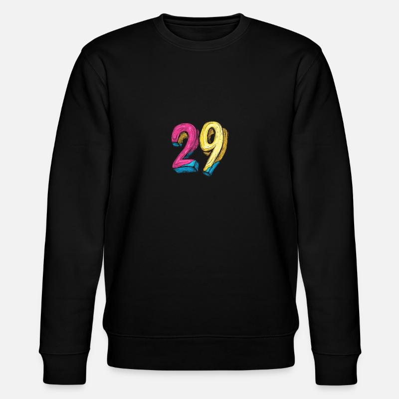 29 Zahl Comic - Stanley/Stella Unisex Bio-Sweatshirt CHANGER  - Schwarz