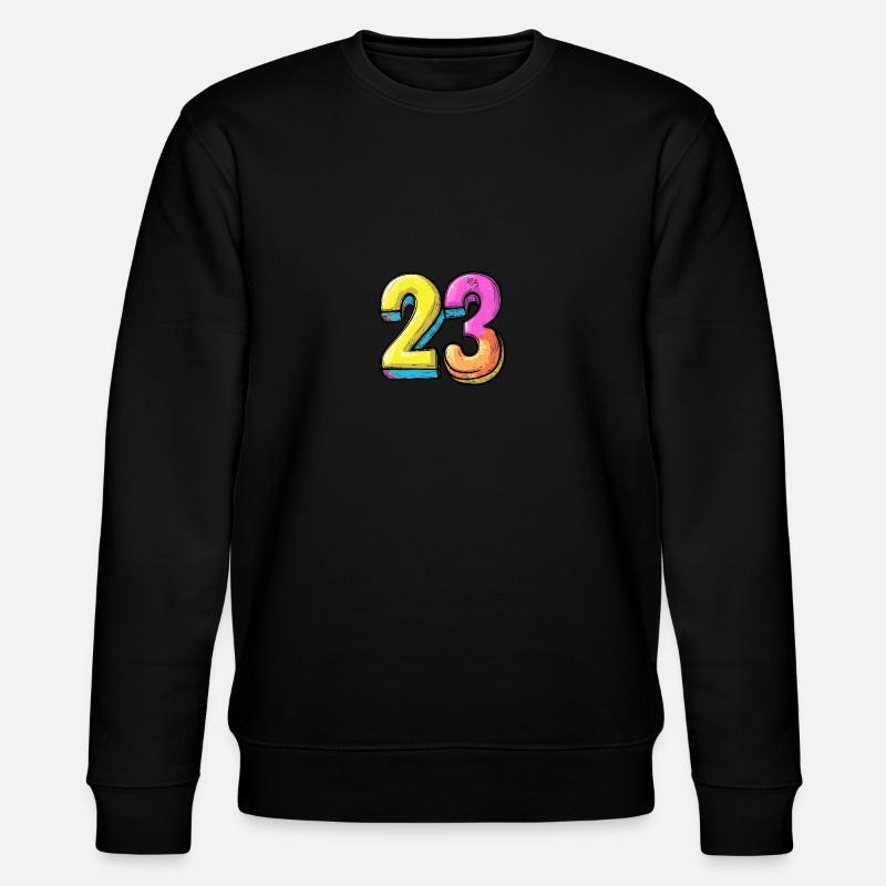 23 Zahl Comic - Stanley/Stella Unisex Bio-Sweatshirt CHANGER  - Schwarz