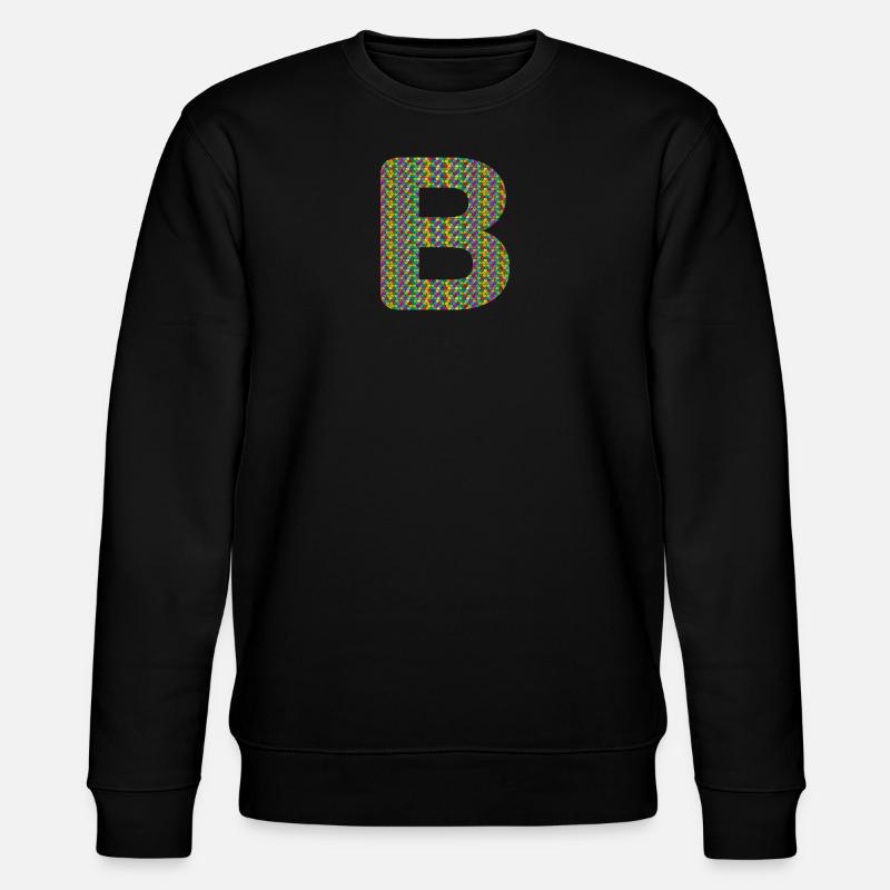 Buntes Herz-B Design – Einzigartig & Stylisch! - Stanley/Stella Unisex Bio-Sweatshirt CHANGER  - Schwarz