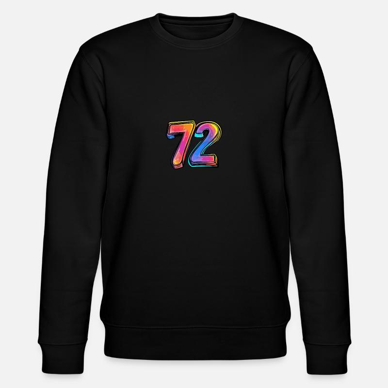 72 Zahl Comic - Stanley/Stella Unisex Bio-Sweatshirt CHANGER  - Schwarz