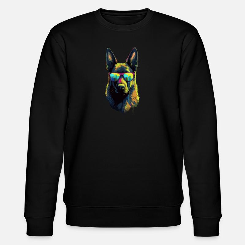 Deutscher Schäferhund Hund Hunderasse - Stanley/Stella Unisex Bio-Sweatshirt CHANGER  - Schwarz