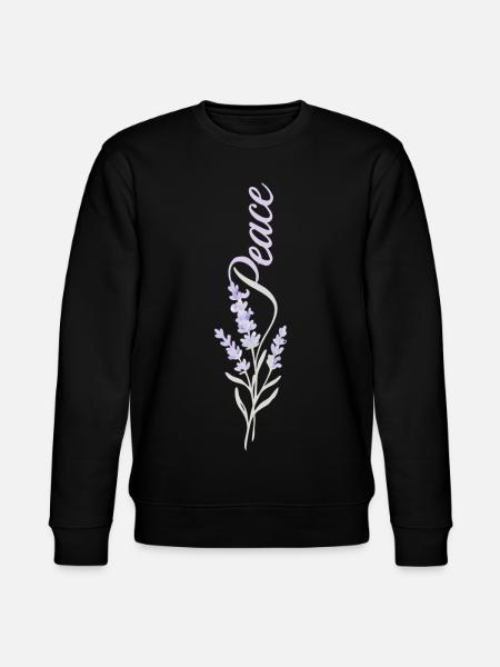 Peace Lavender Flower - Stanley/Stella CHANGER Unisex Organic Sweatshirt - black