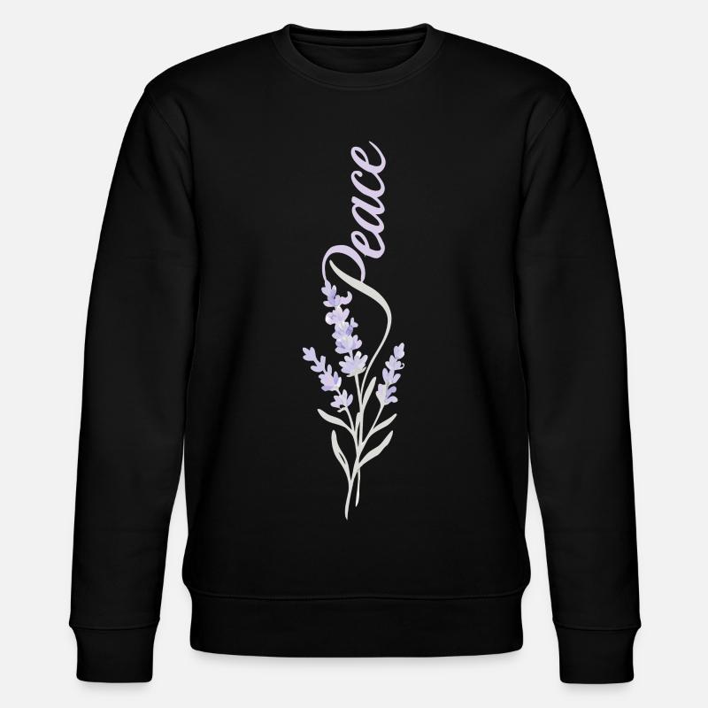 Peace Lavendel Blume - Stanley/Stella Unisex Bio-Sweatshirt CHANGER  - Schwarz