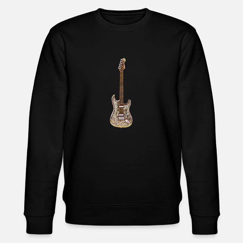 E-Gitarre - Stanley/Stella Unisex Bio-Sweatshirt CHANGER  - Schwarz