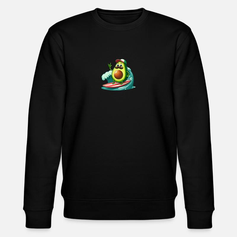 Avocat surfeur à moustache - Sweat bio CHANGER Stanley/Stella Unisexe - noir