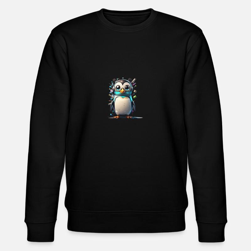 Roboter Pinguin - Stanley/Stella Unisex Bio-Sweatshirt CHANGER  - Schwarz