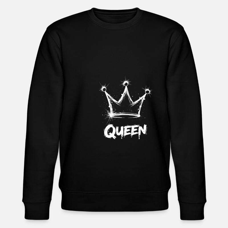Queen Crown Splash - Stanley/Stella CHANGER Unisex Organic Sweatshirt - black