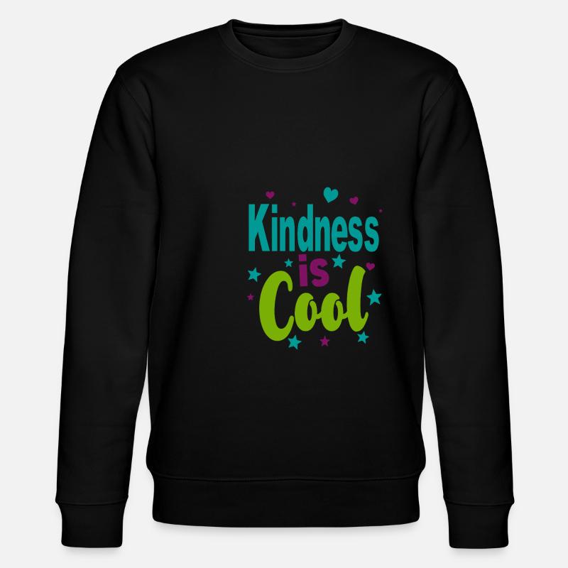 Kindness is Cool - Bunte Sterne - Stanley/Stella Unisex Bio-Sweatshirt CHANGER  - Schwarz