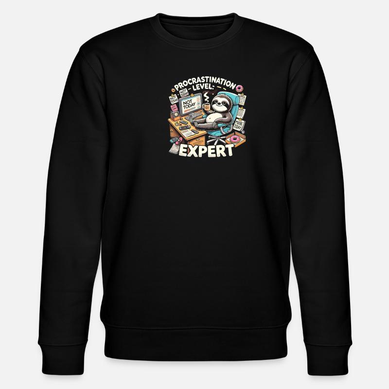 Prokrastination Stufe Experte - Stanley/Stella Unisex Bio-Sweatshirt CHANGER  - Schwarz
