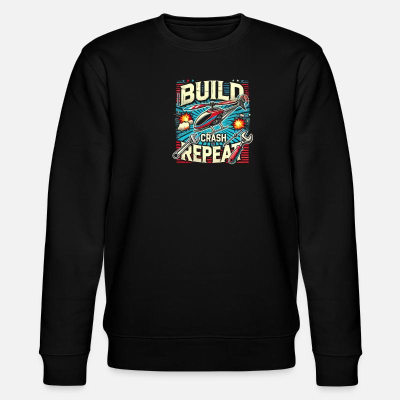 Bau-Crash-Wiederholung - Stanley/Stella Unisex Bio-Sweatshirt CHANGER  - Schwarz