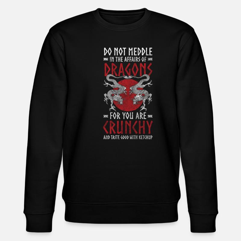 Drache Bücher Asien - Stanley/Stella Unisex Bio-Sweatshirt CHANGER  - Schwarz