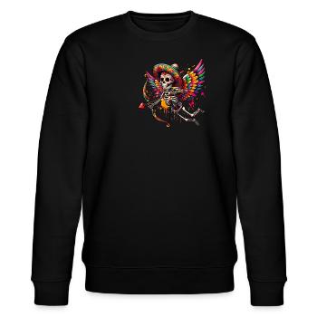Cupid's arrow brings hearts together - Stanley/Stella CHANGER Unisex Organic Sweatshirt - black - Front - Nik (191cm) & Marisol (170cm)
