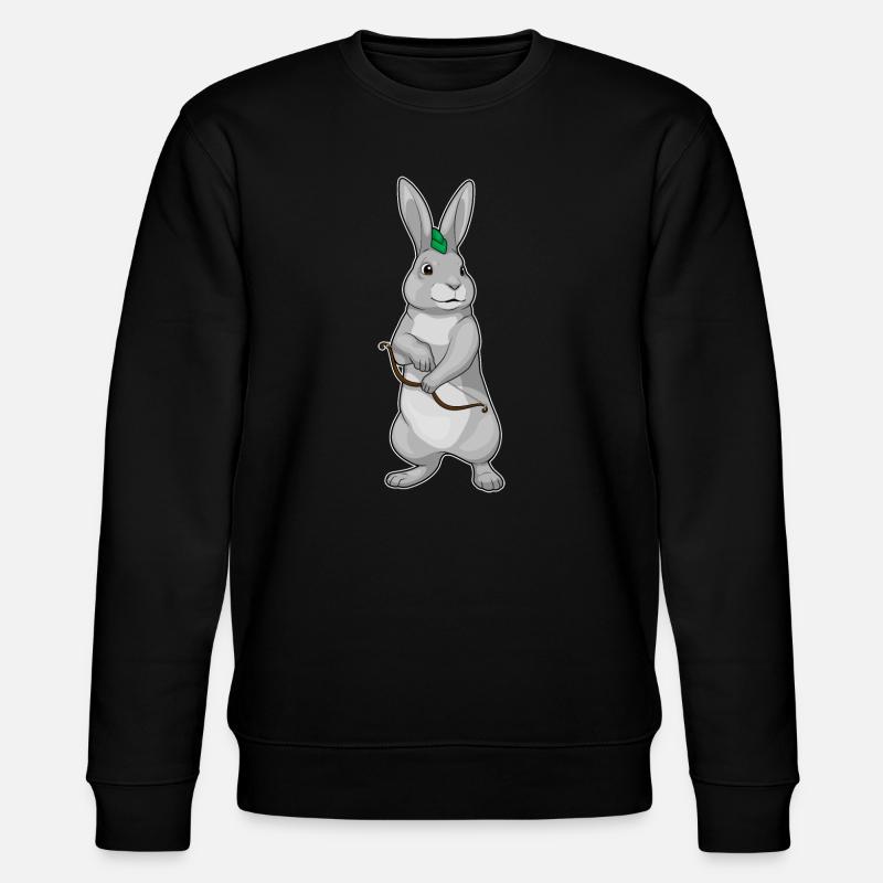 Bunny Archer Bow - Stanley/Stella CHANGER Unisex Organic Sweatshirt - black