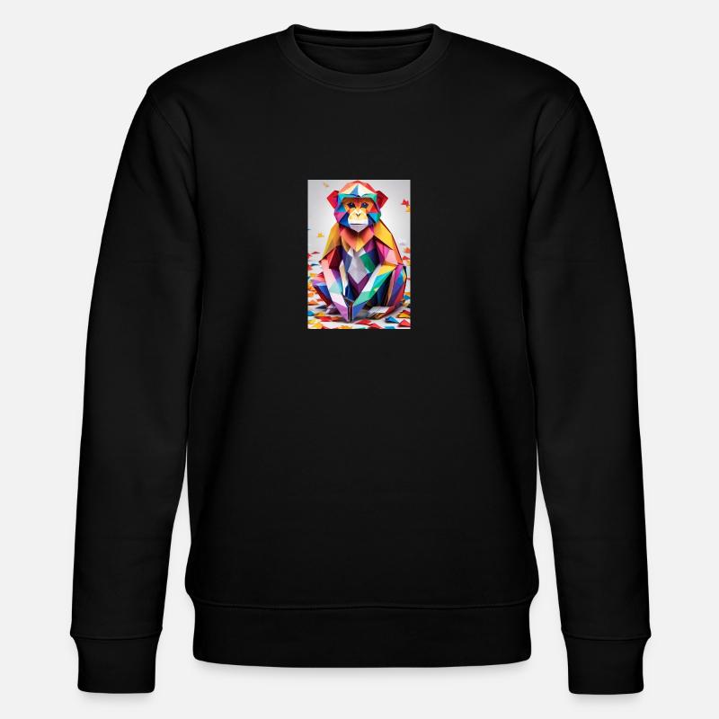 Rainbow Monkey - Stanley/Stella CHANGER Unisex Organic Sweatshirt - black