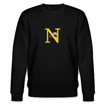 letter N - Stanley/Stella CHANGER Unisex Organic Sweatshirt - black - Front - Nik (191cm) & Marisol (170cm)