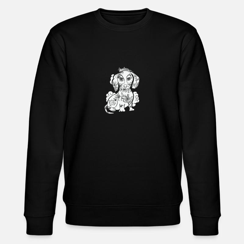 tattooed dachshund with character - Stanley/Stella CHANGER Unisex Organic Sweatshirt - black