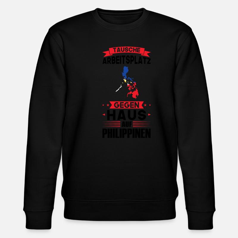 Philippinen Flagge Philippinisch Geschenk - Stanley/Stella Unisex Bio-Sweatshirt CHANGER  - Schwarz