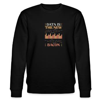 Data Is The New Bacon Retro Deep Learning For Data - Stanley/Stella CHANGER Unisex Organic Sweatshirt - black - Front - Nik (191cm) & Marisol (170cm)