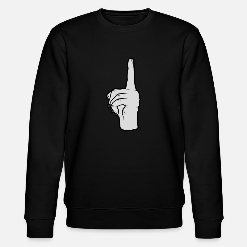Finger points up - Stanley/Stella CHANGER Unisex Organic Sweatshirt - black