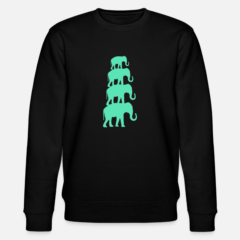 elefanten 01 - Stanley/Stella Unisex Bio-Sweatshirt CHANGER  - Schwarz