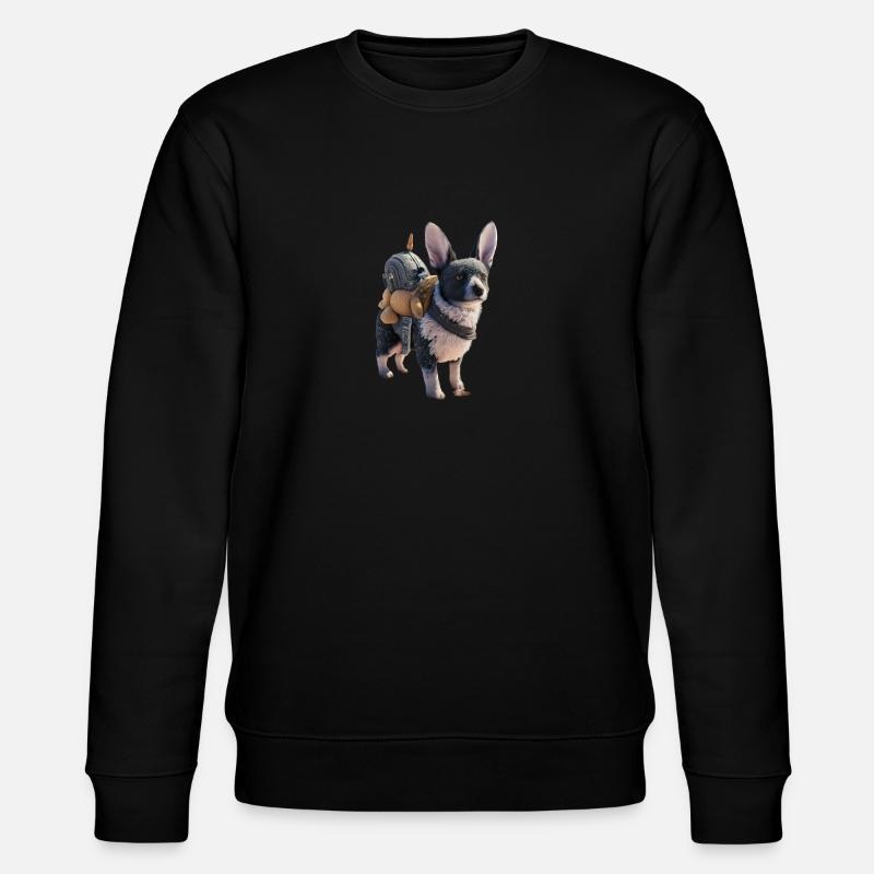 Chien mignon avec peluche - Sweat bio CHANGER Stanley/Stella Unisexe - noir