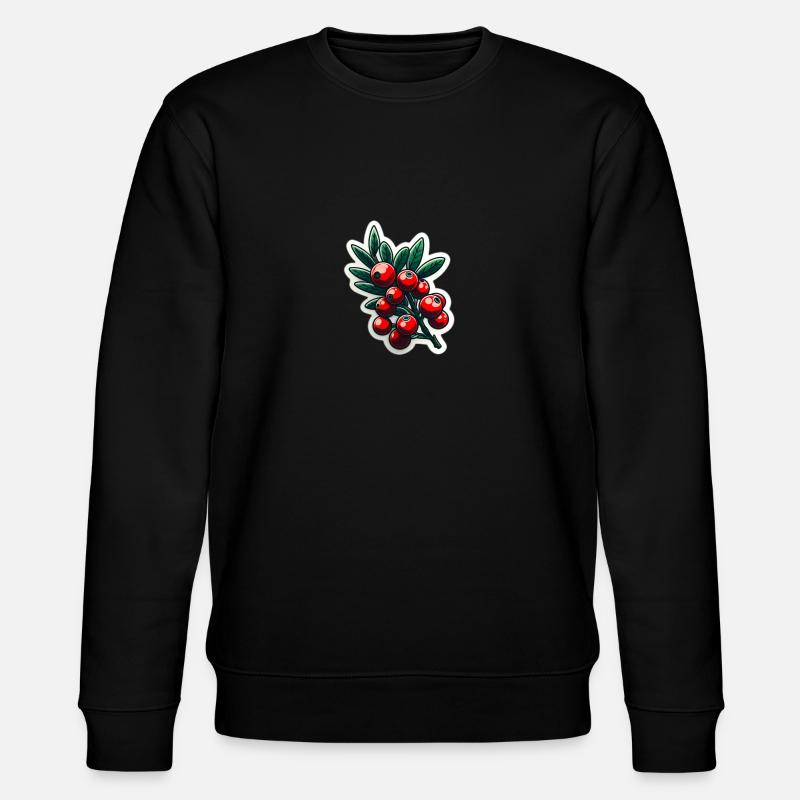 Red berry branch - Stanley/Stella Unisex Bio-Sweatshirt CHANGER  - Schwarz