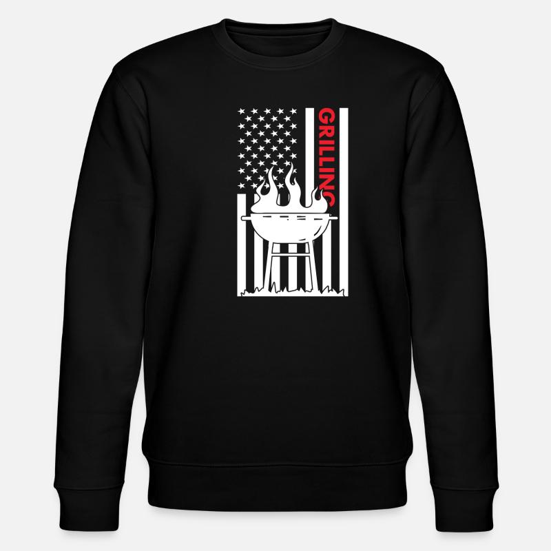 Griller Us Flag Grilling - Stanley/Stella CHANGER Unisex Organic Sweatshirt - black