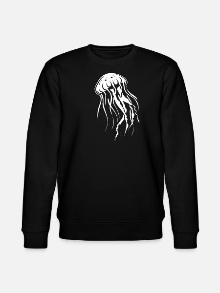 Jellyfish with tentacles, sea creatures - Stanley/Stella CHANGER Unisex Organic Sweatshirt - black