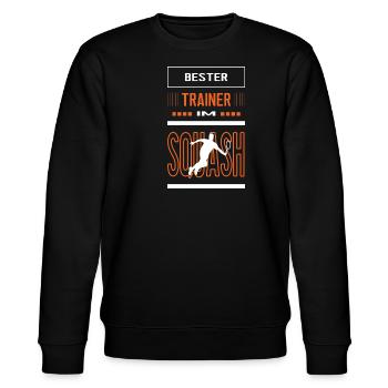 Bester Squash Trainer Squashtrainer Training - Stanley/Stella Unisex Bio-Sweatshirt CHANGER  - Schwarz - Vorne - Nik (191cm) & Marisol (170cm)