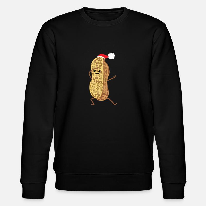 Erdnuss als Weihnachtsmann - Stanley/Stella Unisex Bio-Sweatshirt CHANGER  - Schwarz