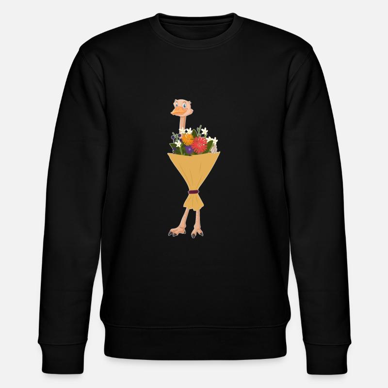 Vogelstrauß - Blumenstrauß mit Straußenvogel - Stanley/Stella Unisex Bio-Sweatshirt CHANGER  - Schwarz