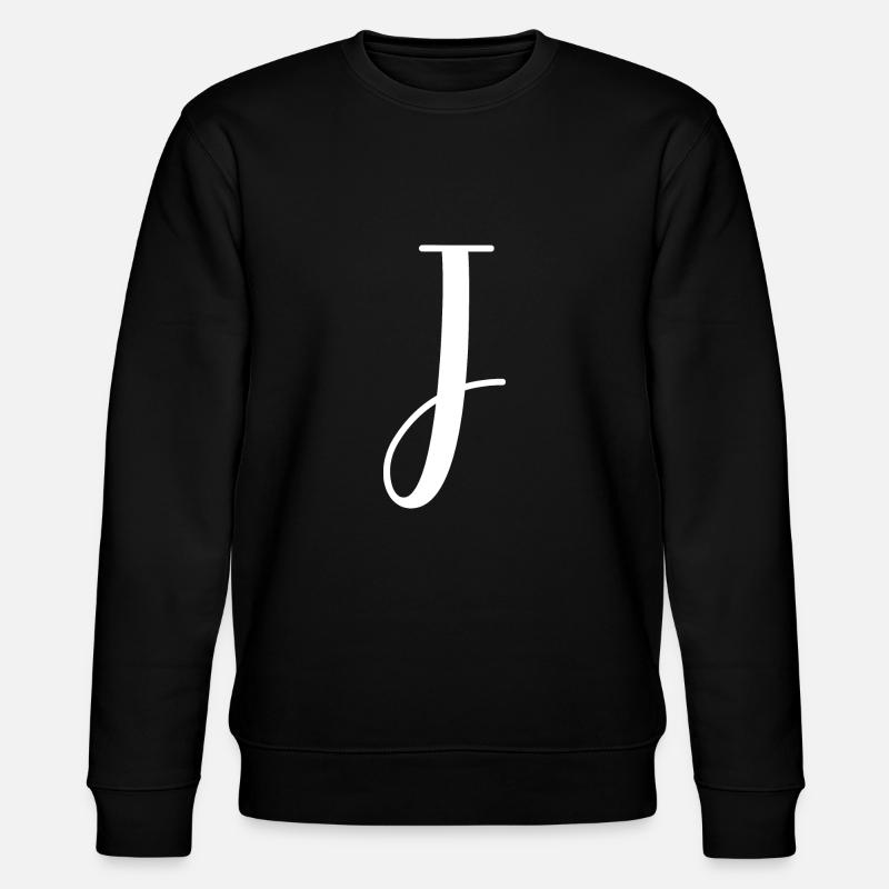 Calligraphie, initiale J - Sweat bio CHANGER Stanley/Stella Unisexe - noir