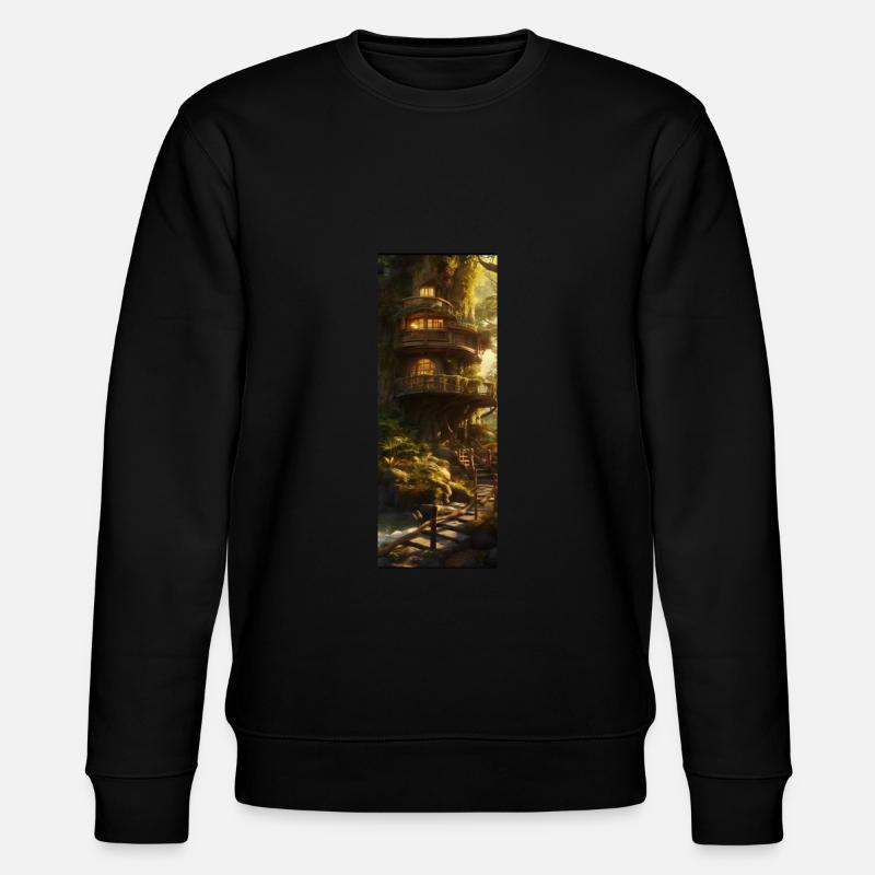 Fantasy treehouse - Stanley/Stella CHANGER Unisex Organic Sweatshirt - black