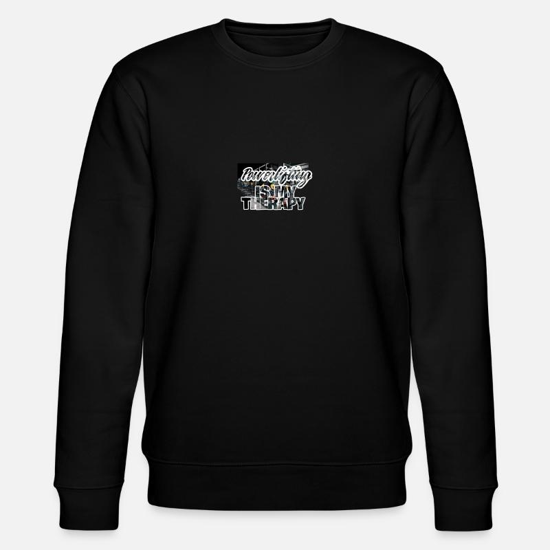 Powerlifting is my therapy - Stanley/Stella Unisex Bio-Sweatshirt CHANGER  - Schwarz