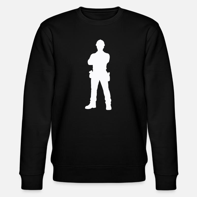 Bauarbeiter Bau Silhouette - Stanley/Stella Unisex Bio-Sweatshirt CHANGER  - Schwarz