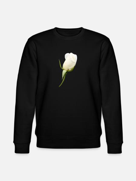 white rose white flower - Stanley/Stella CHANGER Unisex Organic Sweatshirt - black