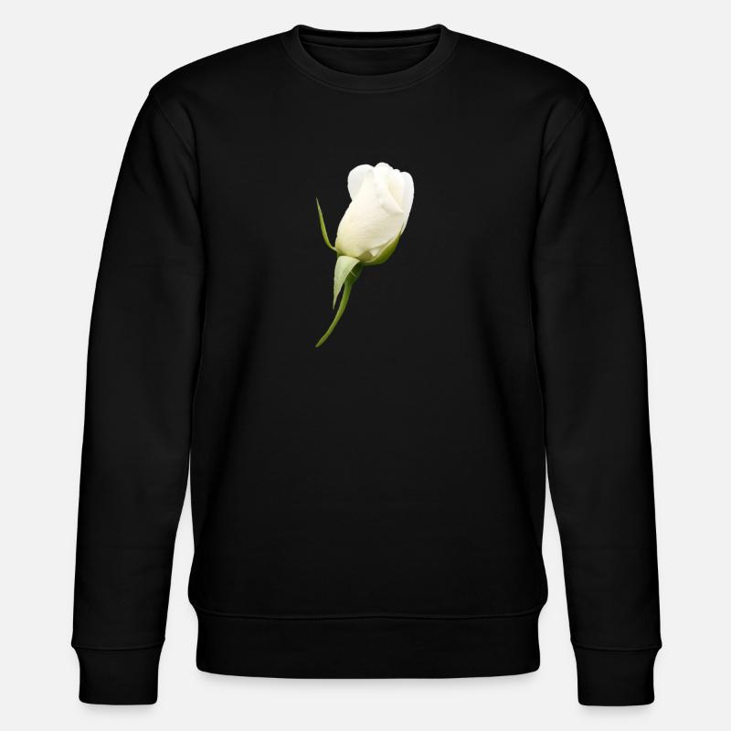 white rose white flower - Stanley/Stella CHANGER Unisex Organic Sweatshirt - black