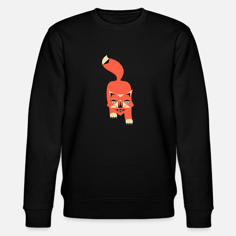 Cat Geometric Style - Stanley/Stella Unisex Bio-Sweatshirt CHANGER  - Schwarz