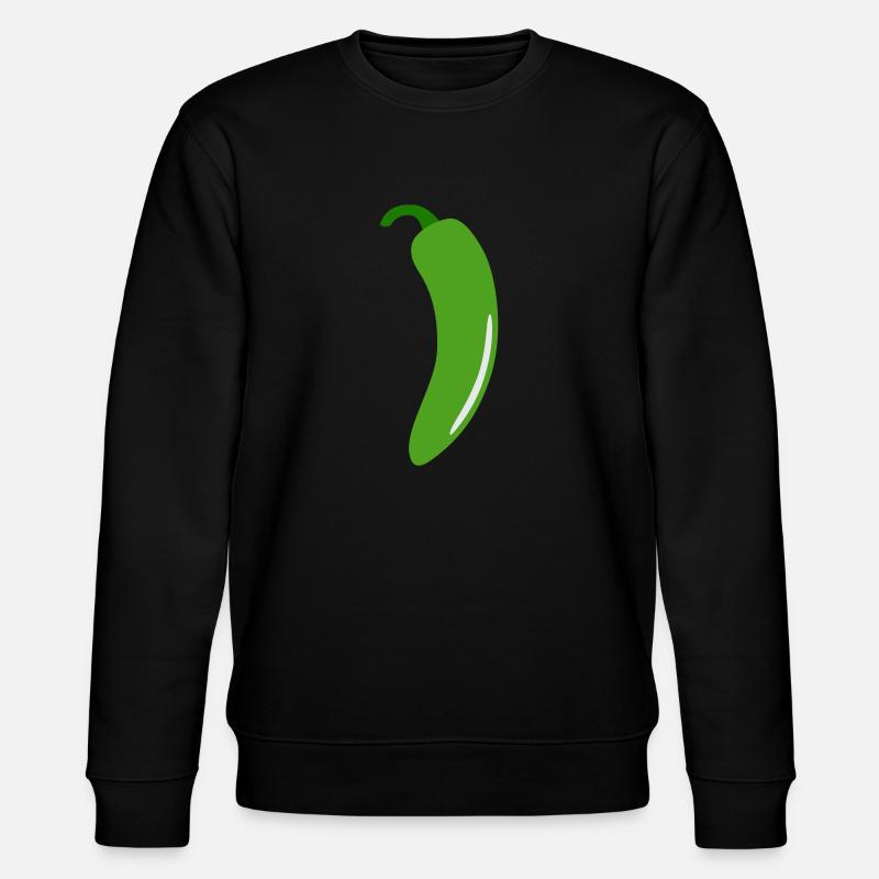 Grüne Chilischote - Stanley/Stella Unisex Bio-Sweatshirt CHANGER  - Schwarz