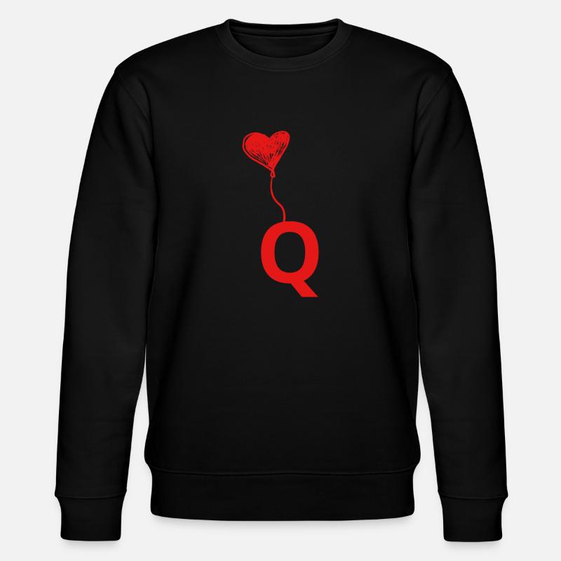 Buchstabe q Herz - Stanley/Stella Unisex Bio-Sweatshirt CHANGER - Schwarz