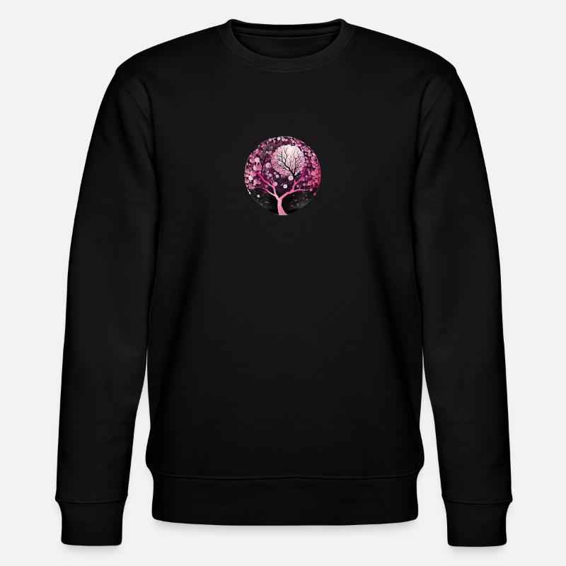 Nature Geometry Cherry Blossom - Stanley/Stella Unisex Bio-Sweatshirt CHANGER  - Schwarz