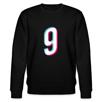 9 ans maillot numéro 9 maillot de sport neuf Autocollant - Sweat bio CHANGER Stanley/Stella Unisexe - noir - Devant - Nik (191cm) & Marisol (170cm)