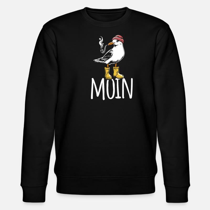 Möwe - Moin - Nordsee - Geschenk - Stanley/Stella Unisex Bio-Sweatshirt CHANGER  - Schwarz