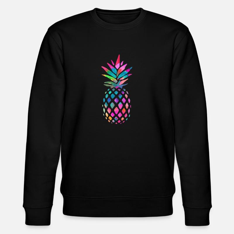 Regenbogen Ananas - Stanley/Stella Unisex Bio-Sweatshirt CHANGER  - Schwarz