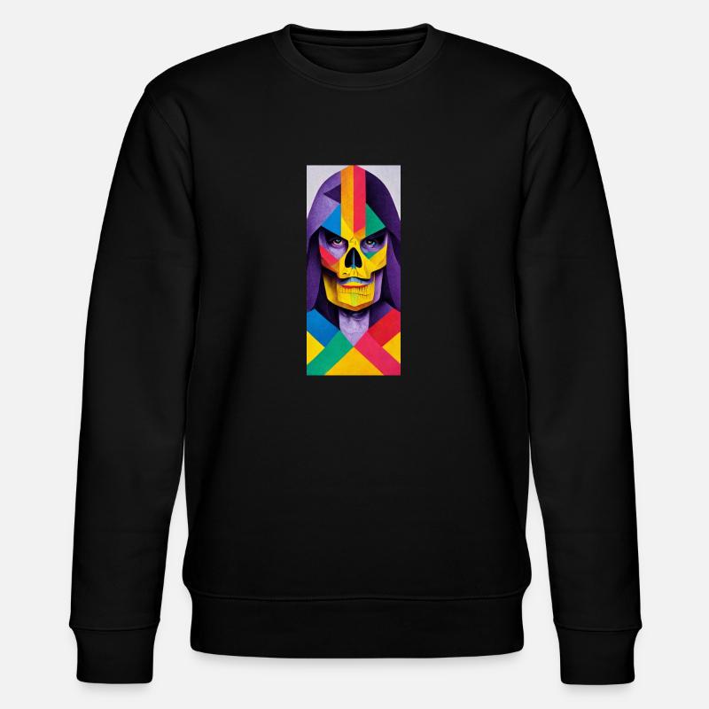 Skeletor geometric head - Sweat bio CHANGER Stanley/Stella Unisexe - noir
