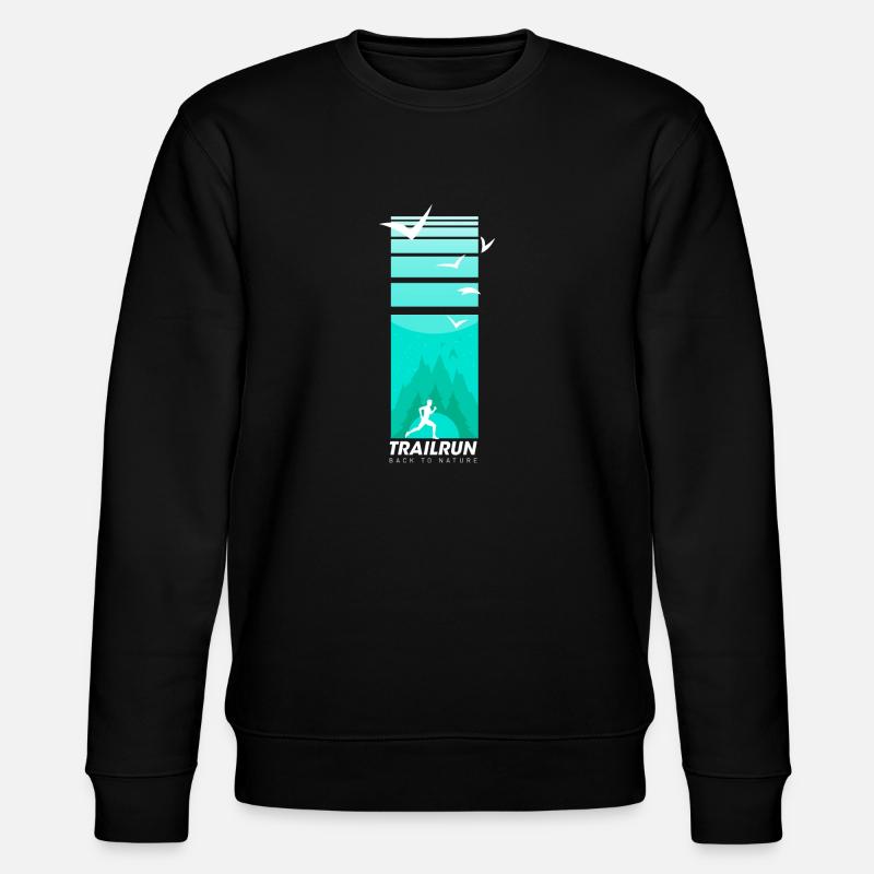 Trailrun Wildnis Läufer - Stanley/Stella Unisex Bio-Sweatshirt CHANGER  - Schwarz
