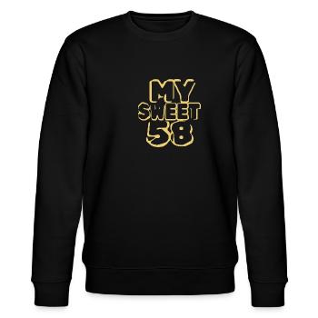 Birthday 58 - Stanley/Stella CHANGER Unisex Organic Sweatshirt - black - Front - Nik (191cm) & Marisol (170cm)