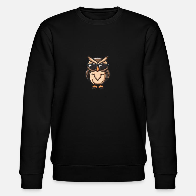 Eule Cool Tier - Stanley/Stella Unisex Bio-Sweatshirt CHANGER  - Schwarz